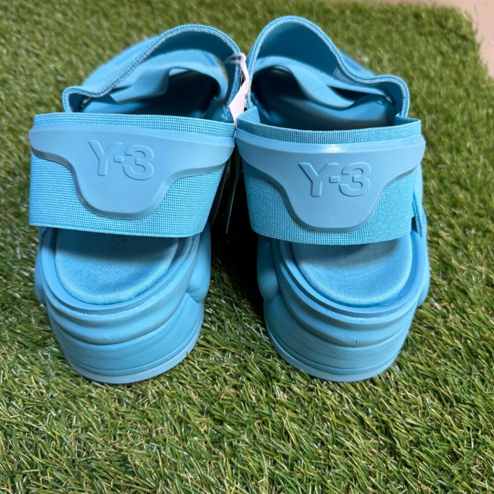 Men's Adidas Y-3 Yamamoto Rivalry Sandals Shoes Teal Blue Beach ID4455 Size 10.5 - Picture 3 of 7